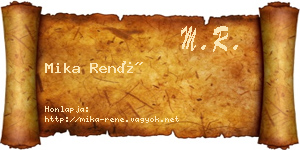 Mika René névjegykártya