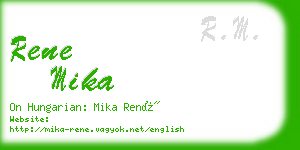rene mika business card